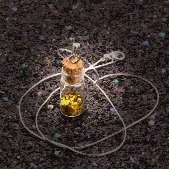 Jewelry - (K3) Gold Glitter Bottle Necklace